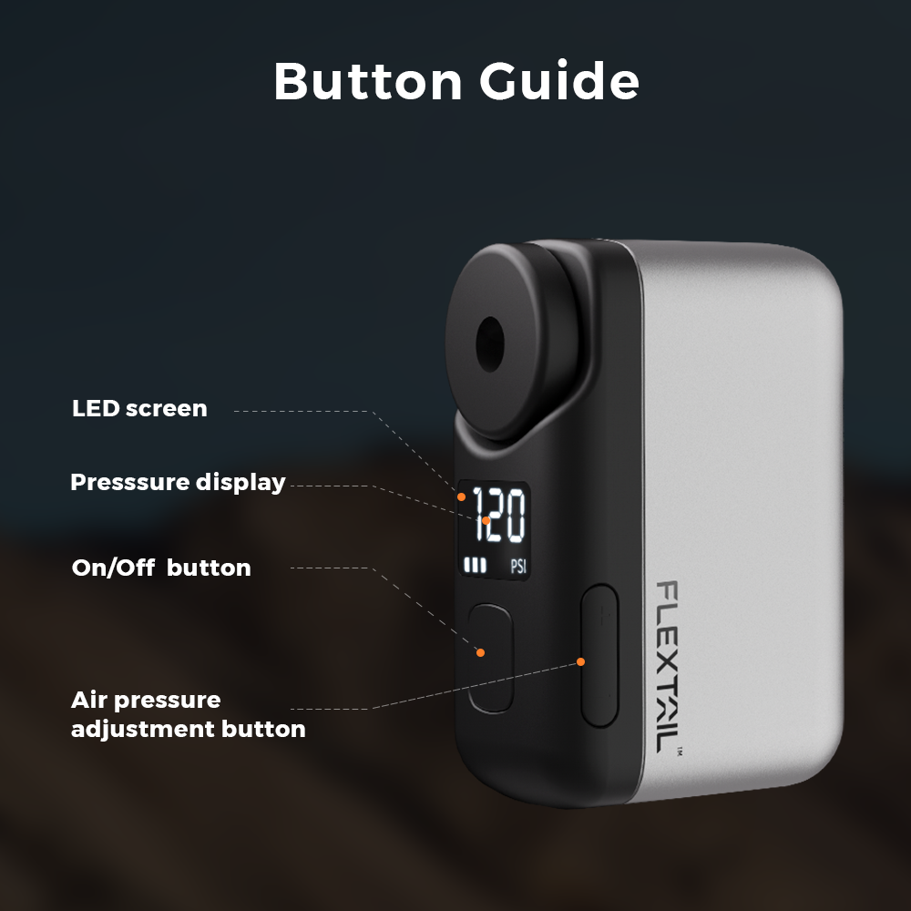 TINY BIKE PUMP PRO-120 PSI High Pressure and LED Display Electric Bike Pump