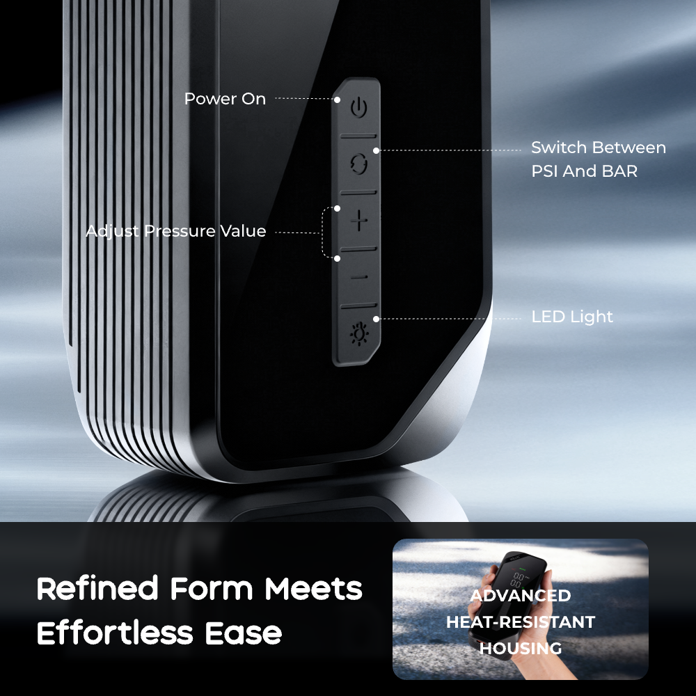 VOLLYC × FLEXTAIL EVO TIRE PUMP 150 - High-capacity 150 PSI multi-functional tire pump