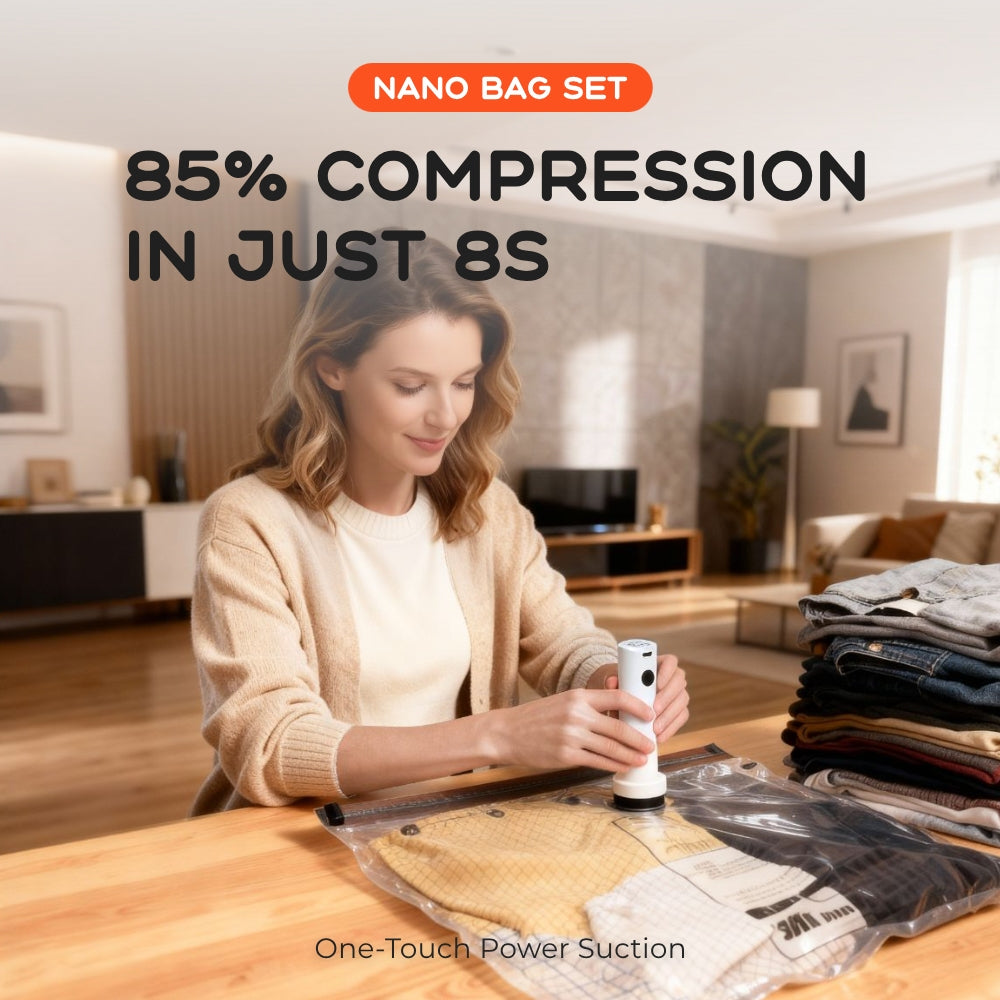 NANO BAG SET - 85% COMPRESSION IN JUST 8S