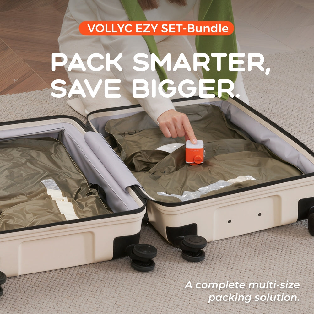 FLEXTAIL X VOLLYC EZY SET BUNDLE - 3 Size Travel Vacuum Pack For Luggage Space Saving