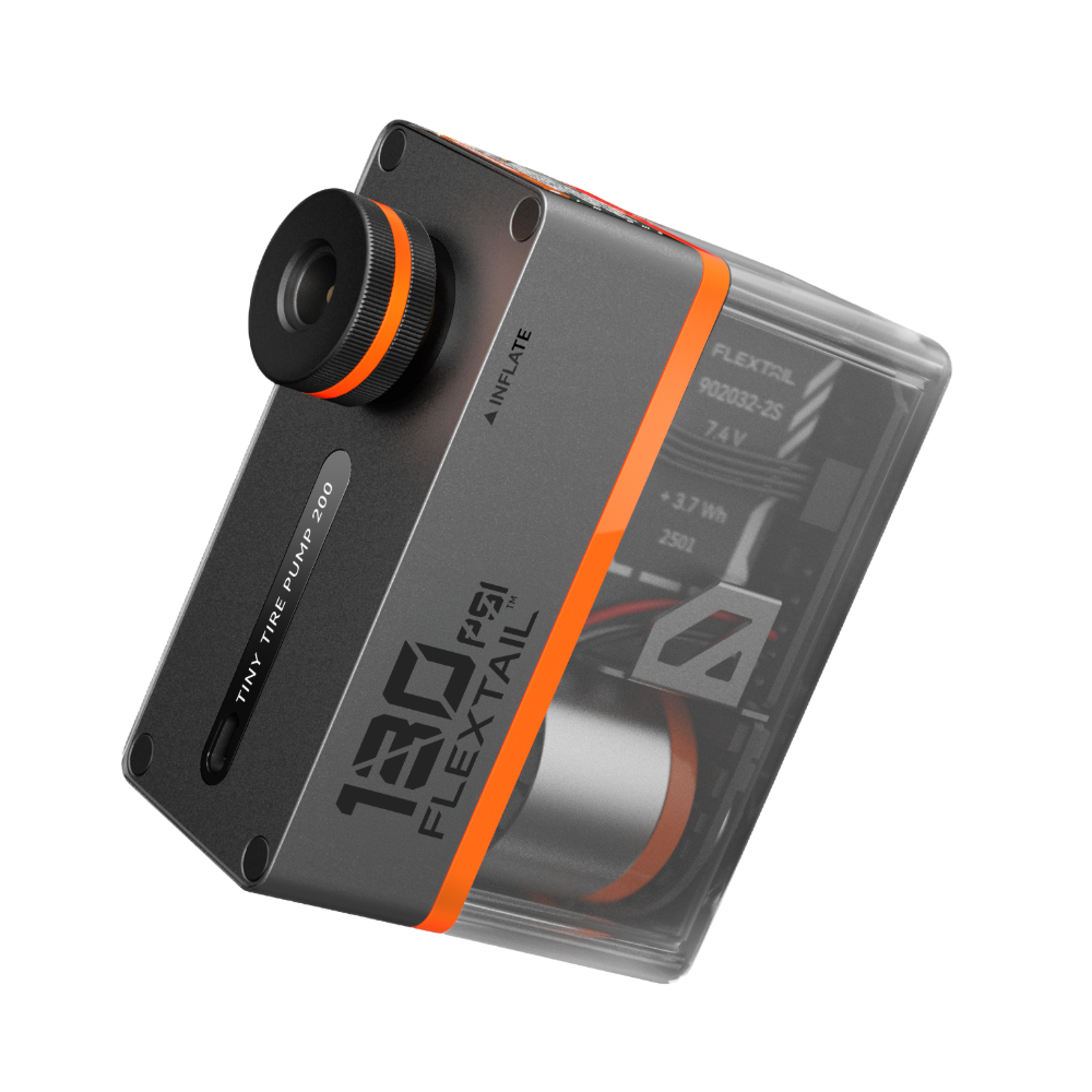 TINY TIRE PUMP 200- 130PSI Mini Electric Gauge Pump with Cool Taillight