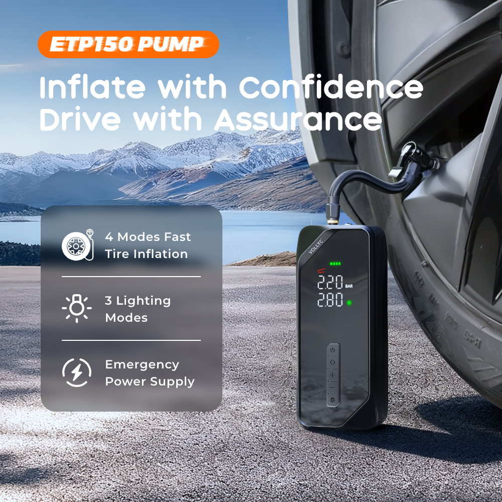 VOLLYC × FLEXTAIL EVO TIRE PUMP 150 - High-capacity 150 PSI multi-functional tire pump