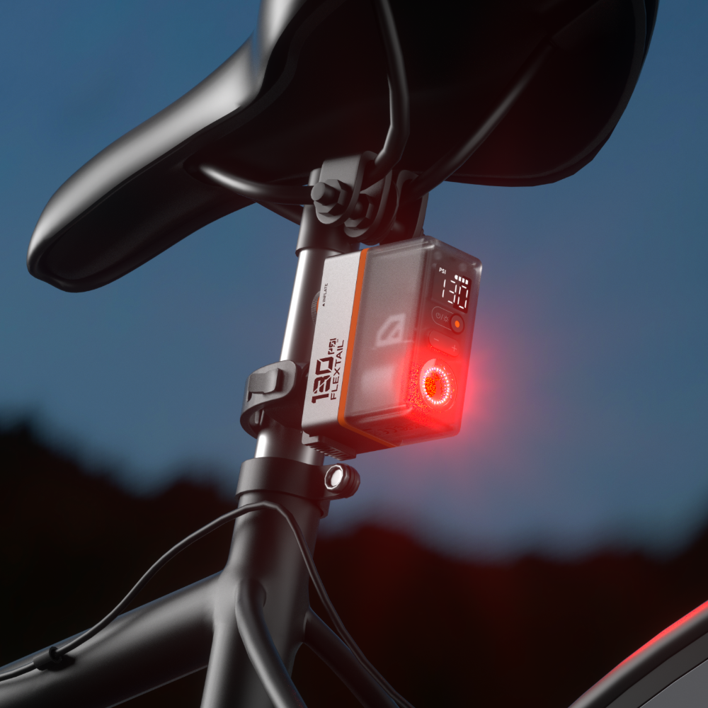 TINY TIRE PUMP 200- 130PSI Mini Electric Gauge Pump with Cool Taillight