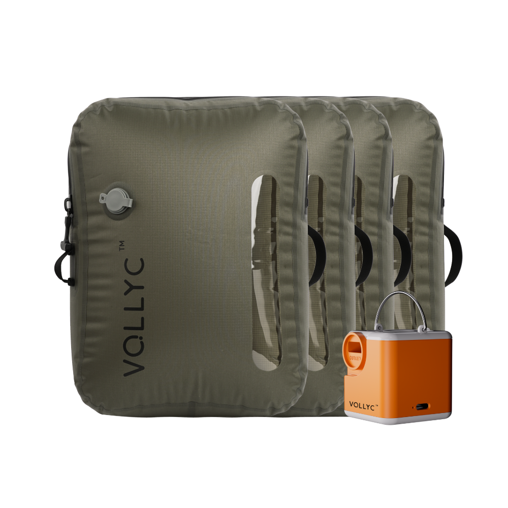 FLEXTAIL X VOLLYC EZY SET BUNDLE - 3 Size Travel Vacuum Pack For Luggage Space Saving