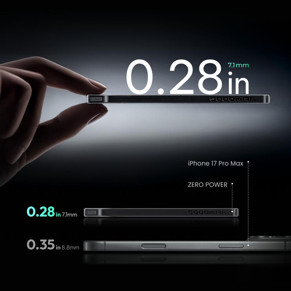 ZERO POWER 5,000C - The World's Lightest & Thinnest 5,000mAh Power Bank (85g)