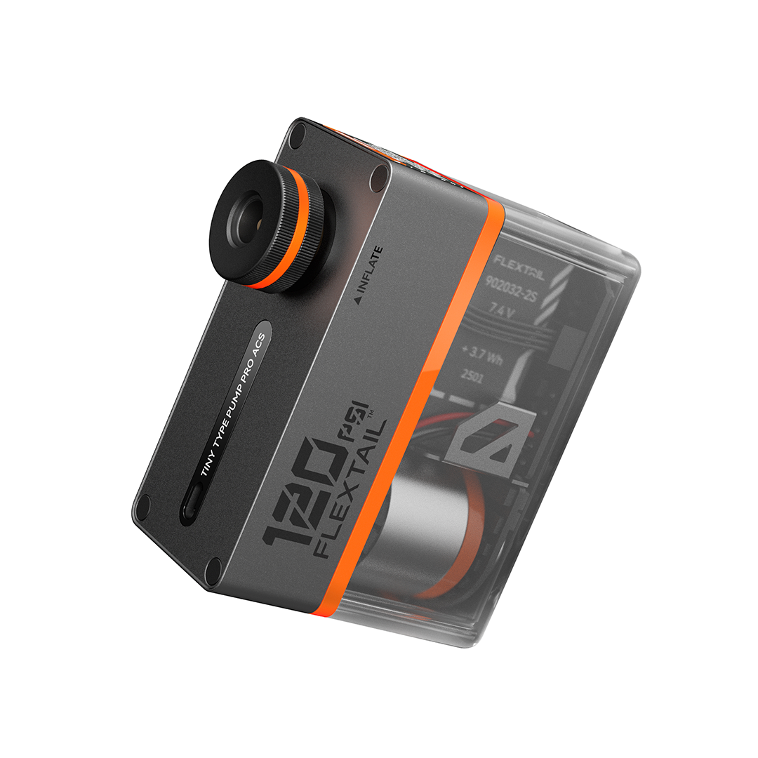 TINY TIRE PUMP 200- 130PSI Mini Electric Gauge Pump with Cool Taillight