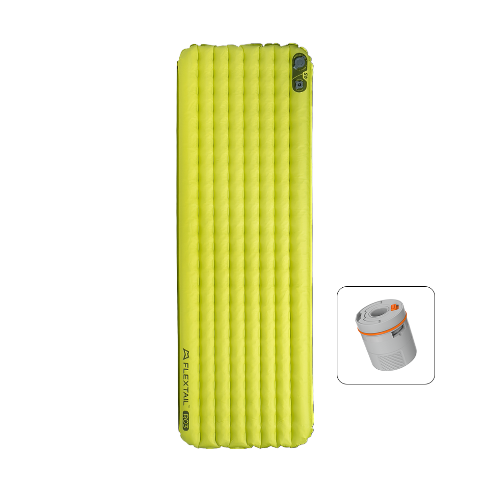 FLEXTAIL Tiny Sleeping Pad R03 AVS - 3.5 R-Value 3 Season Sleeping Pad with Pump FLEXTAIL Tiny Sleeping Pad R03 AVS - 3.5 R-Value 3 Season Sleeping Pad with Pump