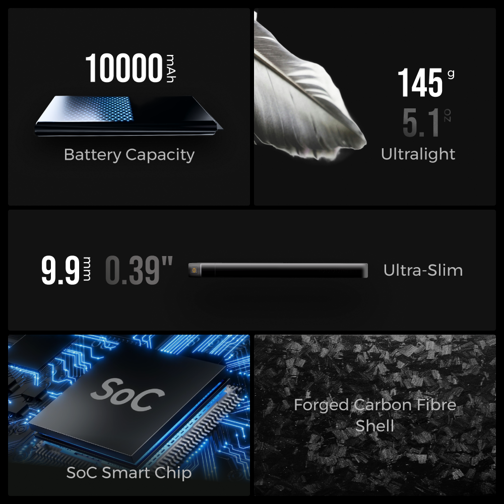 ZERO POWER 10,000C - The World's Lightest & Thinnest 10,000mAh Power Bank (145g, 22.5W)