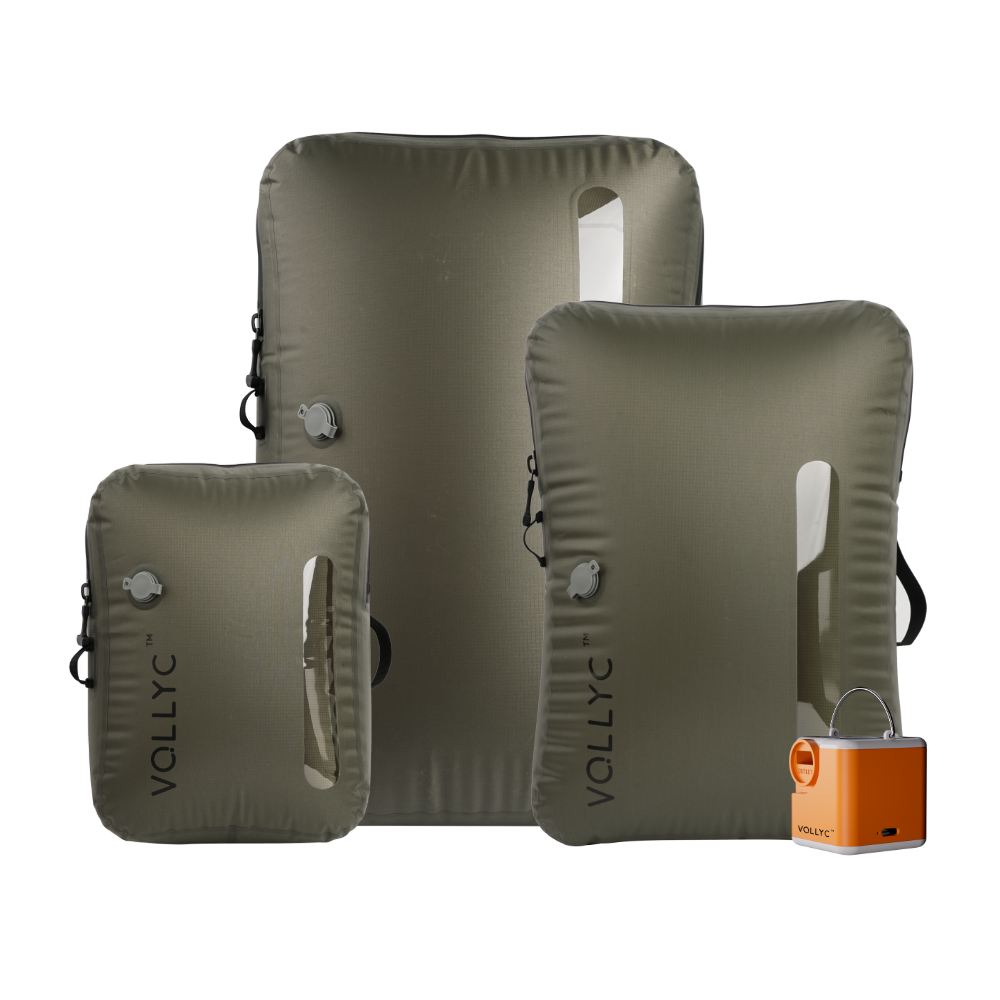 FLEXTAIL X VOLLYC EZY SET BUNDLE - 3 Size Travel Vacuum Pack For Luggage Space Saving