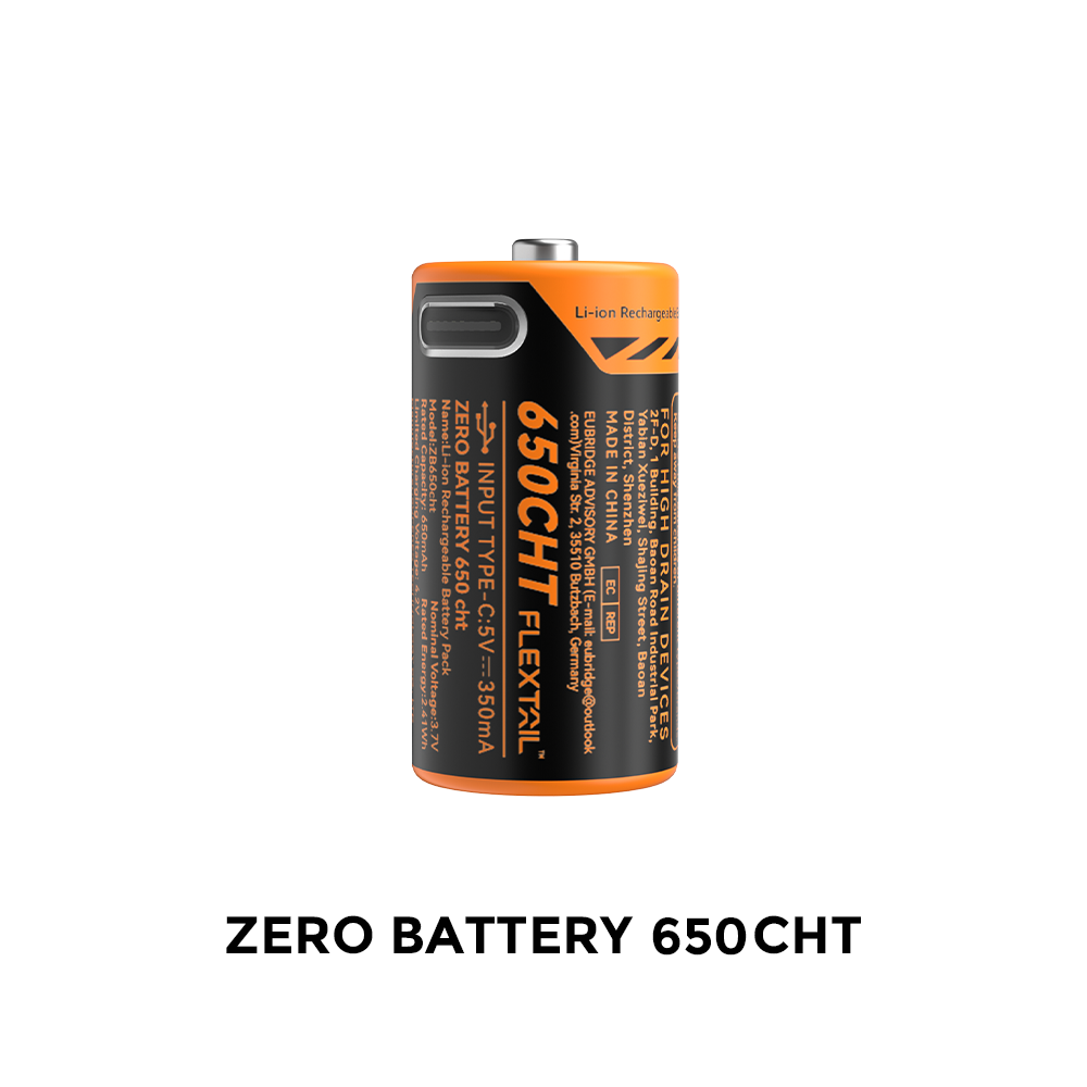 ZERO BATTERY - High Performance RCR123A Li-ion Battery