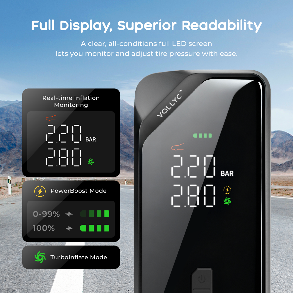 VOLLYC × FLEXTAIL EVO TIRE PUMP 150 - High-capacity 150 PSI multi-functional tire pump