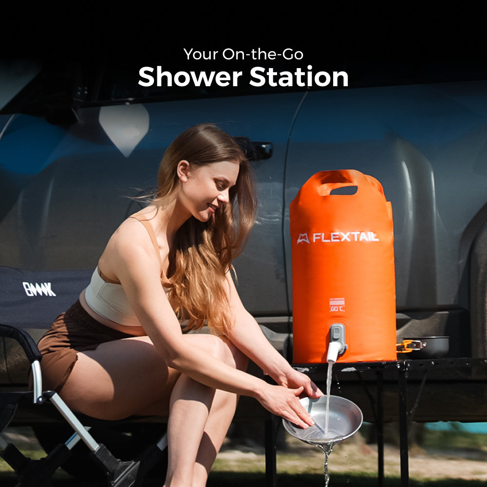 Go Shower FLEXTAIL TINY SHOWER BUCKET & BAG —— Your On the Go Shower Station