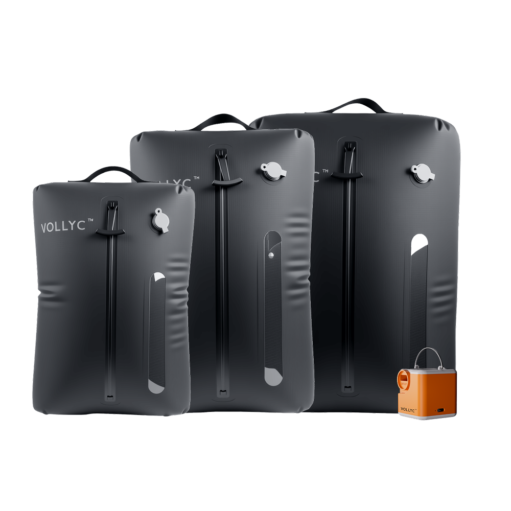 FLEXTAIL X VOLLYC EZY SET BUNDLE - 3 Size Waterproof Travel Vacuum Pack For Luggage Space Saving