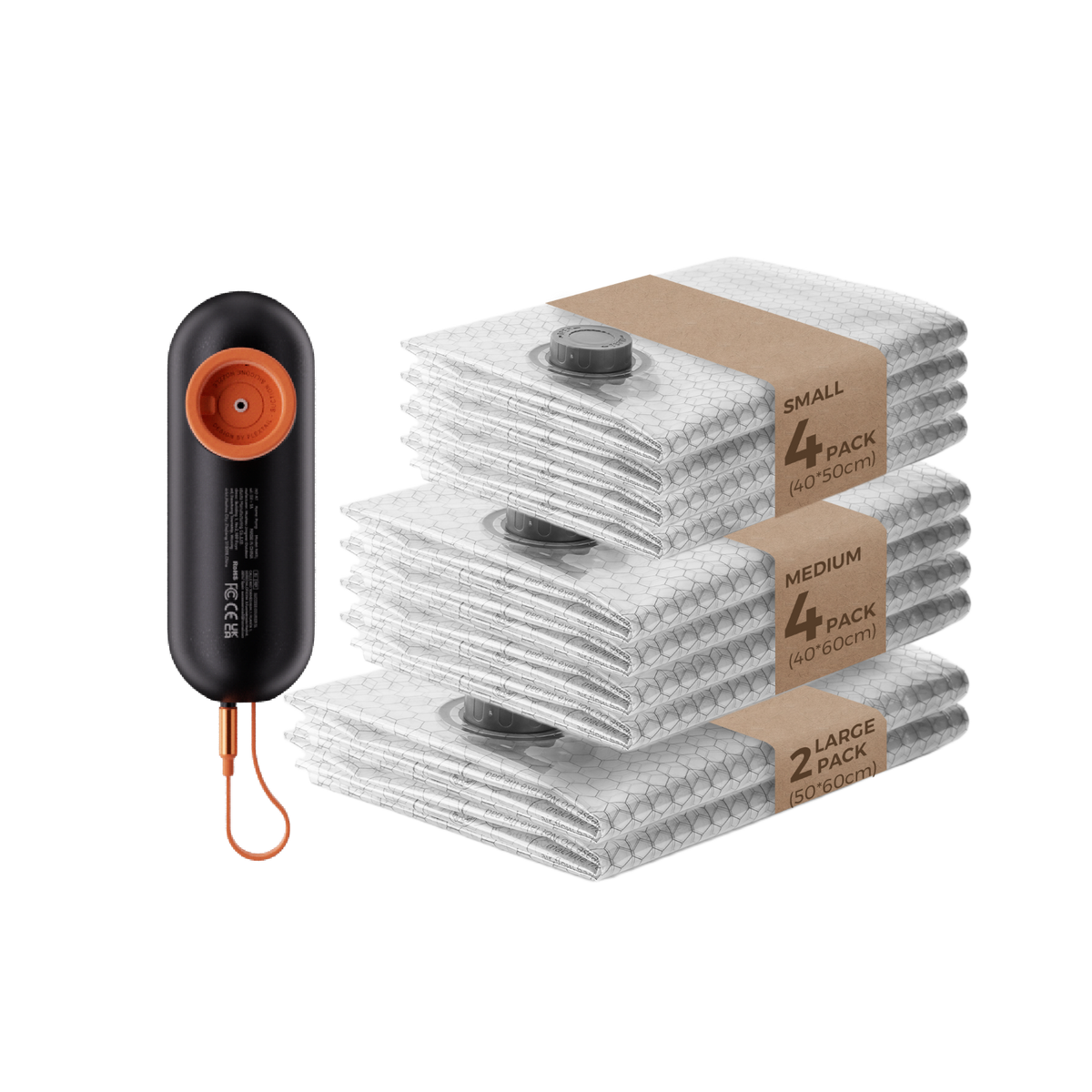 NANO BAG SET AT 55KPA VACUUM POWER Standard Compression
