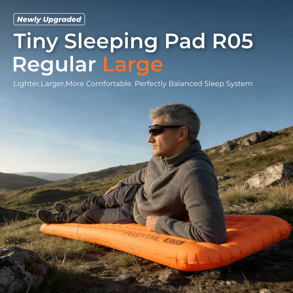Comfortable Padding TINY Sleeping Pad R05 Large- Larger, Lighter, More Comfortable (196cm,