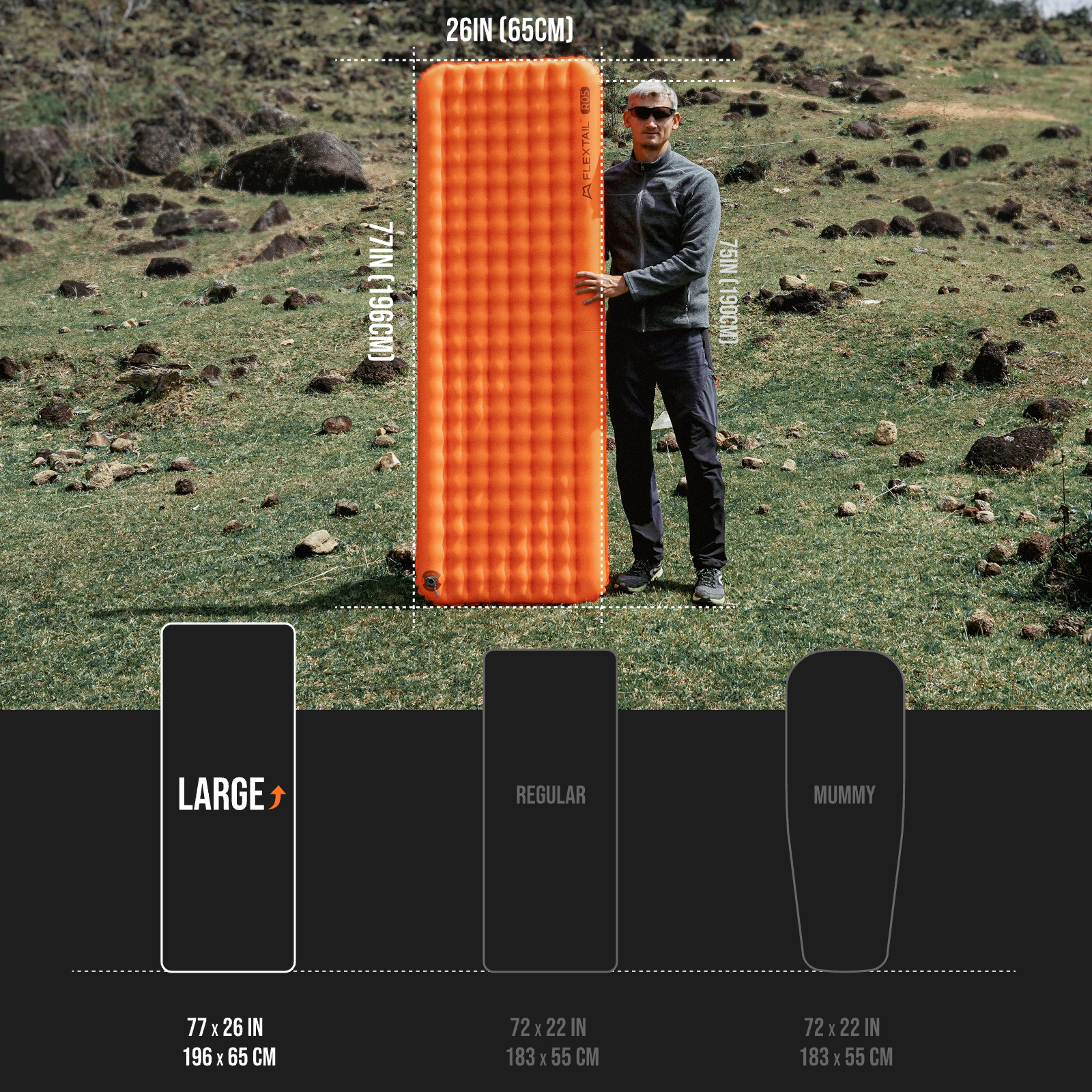 TINY Sleeping Pad R05 Large- Larger, Lighter, More Comfortable