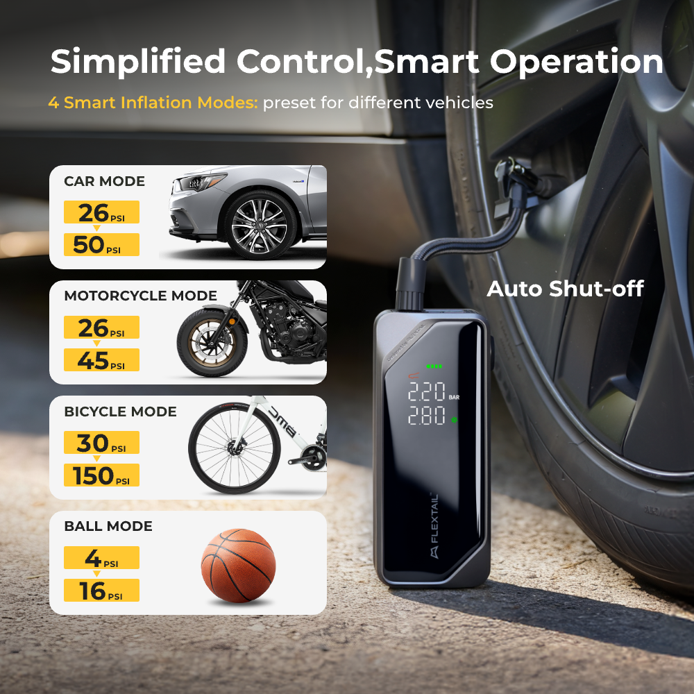 EVO TIRE PUMP 200 - 150 PSI Electric Portable Tire Inflator