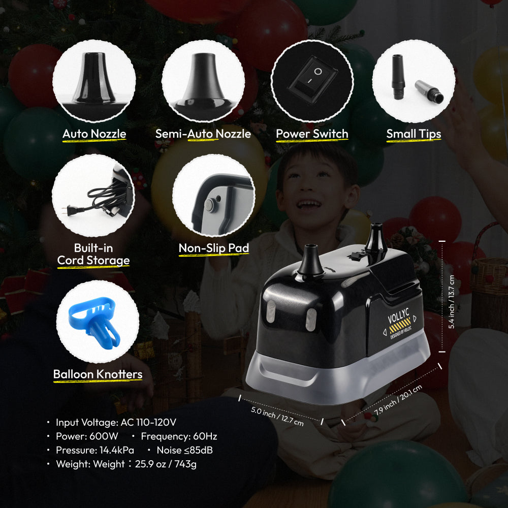 FLEXTAIL × VOLLYC EVO BALLOON PUMP - Electric Balloon Pump with Dual Nozzle & Tie Tool