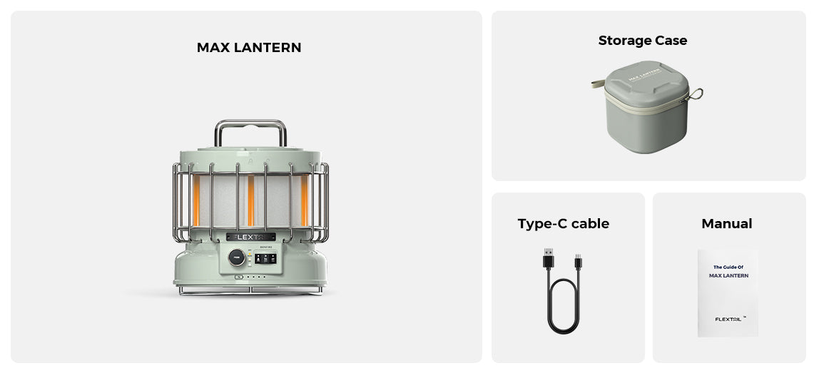 Zestaw FLEXTAIL MAX LANTERN z etui, kablem Type-C i instrukcją