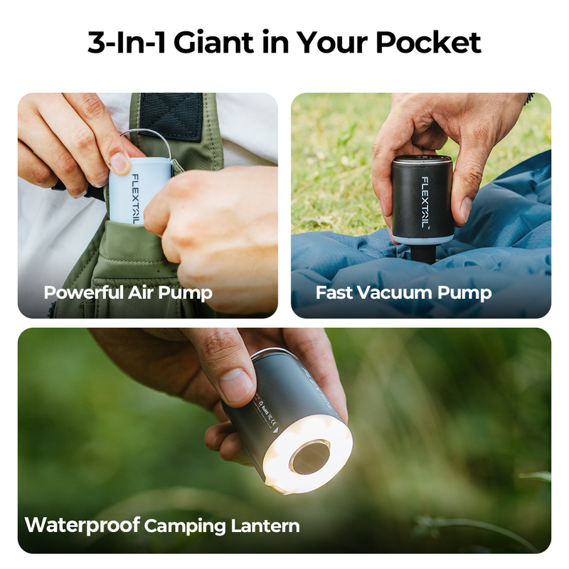 TINY PUMP 2X - Ultimate 3-in-1 Outdoor Pump with Camping Lamp