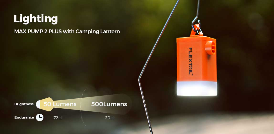 MAX PUMP 2 PLUS Rechargeable Air Pump with Camping Lantern