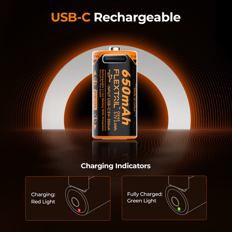 ZERO BATTERY 650cht - High Performance RCR123 Li-ion Battery (Pre-sale,Only US)